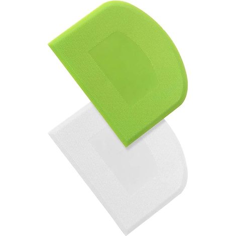 Spatule à pâte, 2 spatules en plastique pour lisser la crème, outil de pâtisserie, pour la décoration de pizzas et pâtisseries (vert, blanc).