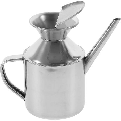 Bouteille distributrice de sauce soja, pot à huile en acier inoxydable, récipient de conservation pour sauce soja et vinaigre-15.00X12.00X7.50CM-Silver (1/4)