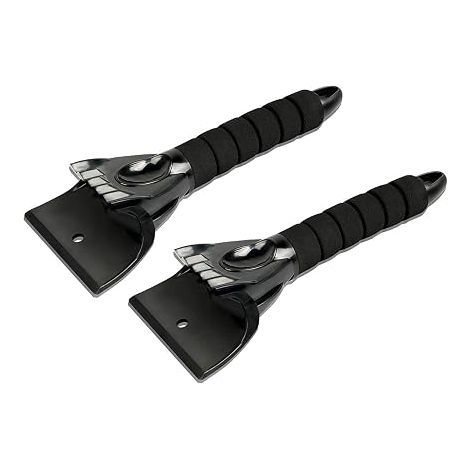 Car Ice Scraper, 2 x Ice Scraper Windshield Scraper Winter Tool Snow Scraper with Non-Slip Handle - Black (1/5)