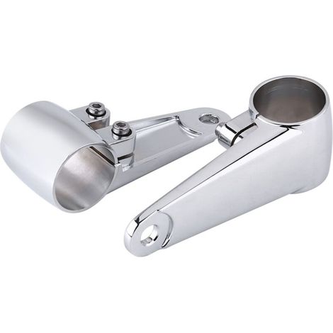 Soporte lateral cromado 2 piezas para faro de moto, diámetro tubo horquilla 35-41 mm (1/4)