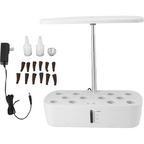 Sistema de cultivo hidropónico de ABS de 12 macetas, kit de jardinería sin tierra para interiores con luz LED para cultivo en el hogar. (1/5)