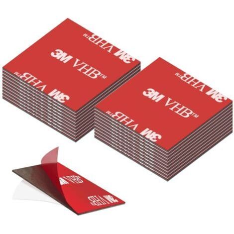 Double Face Extra Fort, Pastilles Adhésives Double Face Extra-fort, Pastille Adhesive Double Face Imperméables pour la Maison, Bureau, Carré - 30mm x 30 mm, 20 Pièces