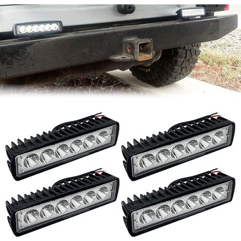 4 LED-Arbeitsscheinwerfer, 18 W, 12 V, 6000 K, IP67, für Traktoren, SUVs und UTVs (1/5)