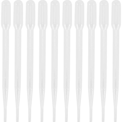 10 Pipettes en Plastique Jetables avec Graduations pour Transfert de Liquides