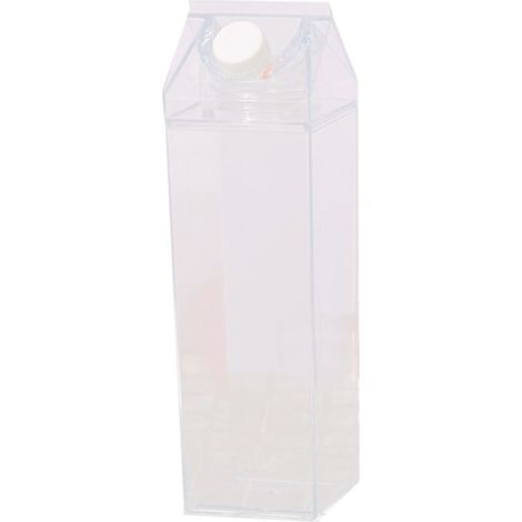 Rechteckige Wasserflasche aus lebensmittelechtem PP-Kunststoff, 500 ml, transparent, großes Fassungsvermögen, auslaufsicher und wasserdicht