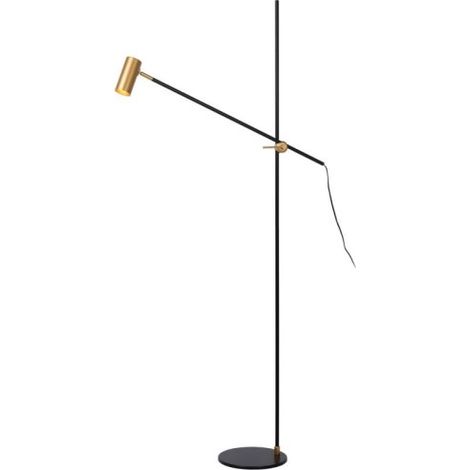 Lampadaire Lucide Philine métal GU10 5W noir/or 165cm
