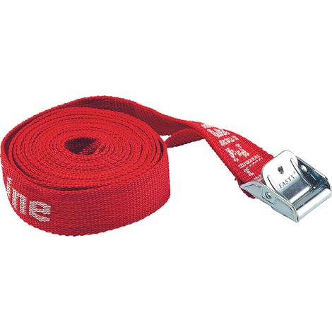 sangle - avec boucle de serrage - 2.5 mètres x 25 mm - rouge - bizline 390473