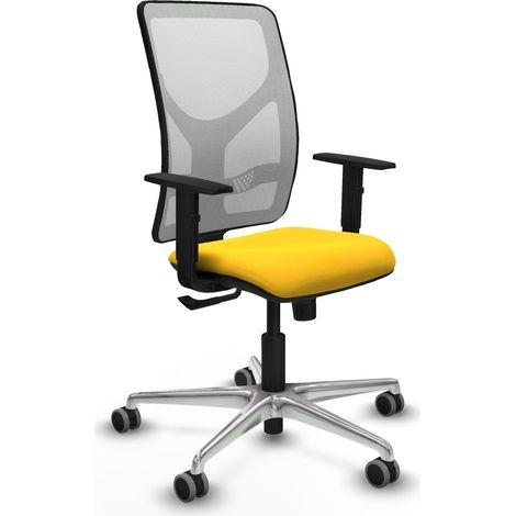Sedia da ufficio piqueras y crespo Motilla giallo alluminio pelle (1/2)