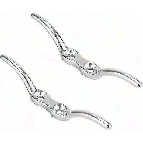 Crochet en acier inoxydable pour cordages - Lot de 2, idéal pour mâts de drapeau, bateaux, stores, volets et bâches. (1/5)