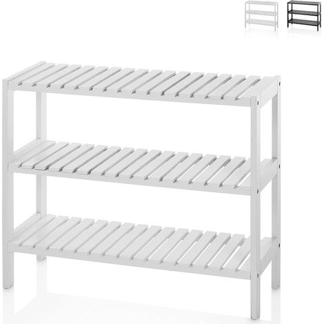 Scaffale scarpiera a 3 ripiani design moderno e compatto Bin - Bianco