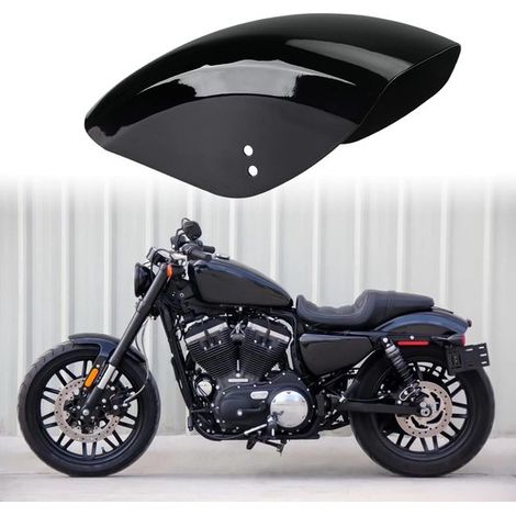 Parafango posteriore per moto adatto a Harley Bobber Sportster 883 1200 (Nero lucido)