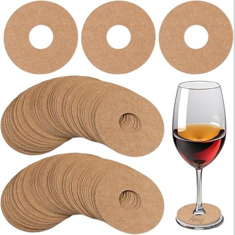 Glass Markers, Wine Glass Markers, Kraft Paper, Party, Wedding, Bar (1/5)