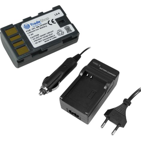 ANGEBOT IM SET: Trade-Shop Kamera Li-Ion Akku + Akku Ladegerät mit Kfz Adapter ersetzt JVC BN-VF-823 BN-VF-823U für JVC GR-D720 GR-D720E GR-D725 GR-D740 GR-D745 GR-D750 GR-D760 GR-D770 GR-D771