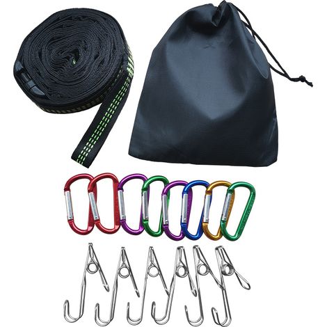 Filiyano – lampe de poche – Cordon multifonctionnel pour tente de camping, lampe de poche, outil de suspension, corde à linge pour l'alpinisme, anneau (1/5)