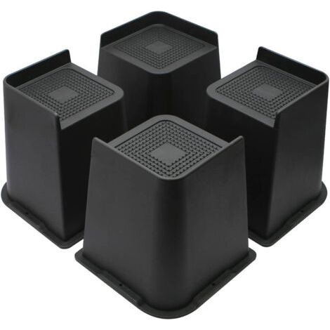 Elevadores para patas de muebles en tamaños de 4, 6 y 8 pulgadas, elevadores extragrandes, capacidad de carga de hasta 6000 libras, elevan sofás, mesas y sillas 4 pulgadas (paquete de 4, negro, 6 pulg