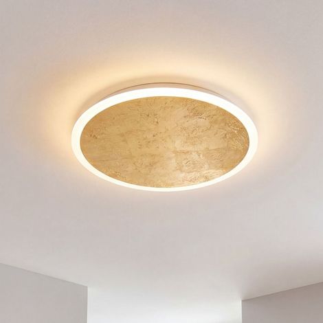 LED Deckenleuchte rund D: 50 cm in Schwarz Dimmbar über Wandschalter 3500 K 2410 lm Deckenlampe