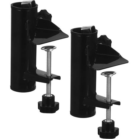 2 Pièces Support de Parasol Balcon Robuste Métal Pince Fixation Parasol Extérieur pour Terrasse Jardin Plage Maintien Stable et Gain de Place Lot (1/5)