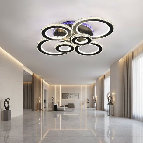Lustre LED Cristal Multicolore 145W Lumiere Gradable Noir (1/5)