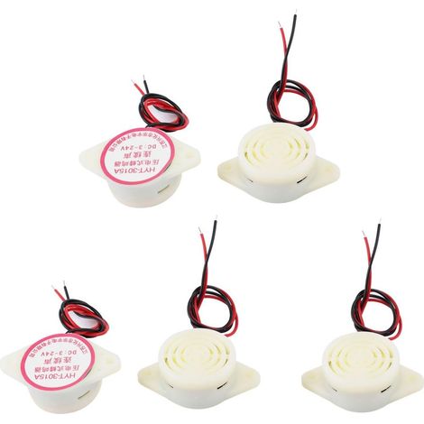 5 pièces DC 3-24 V Kunststoffschale Dauerton électronique Buzzer alarme beige