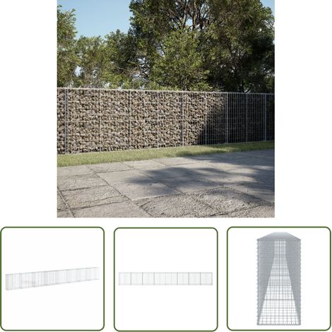 vidaXL Panier gabion avec couvercle 800x50x100 cm fer galvanisé (1/5)