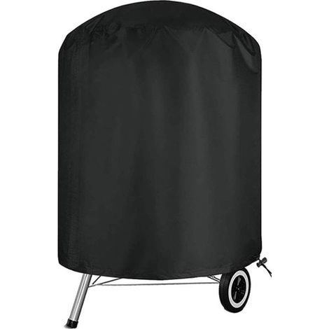 Housse Barbecue Exterieur,Bache de Protection Exterieur Ø 62 x 105 cm , Housse plancha Exterieur Tissu Oxford 420D , imperméable , Anti-poussière et Anti-UV , Housses Barbecue pour Rond,Noir (1/5)