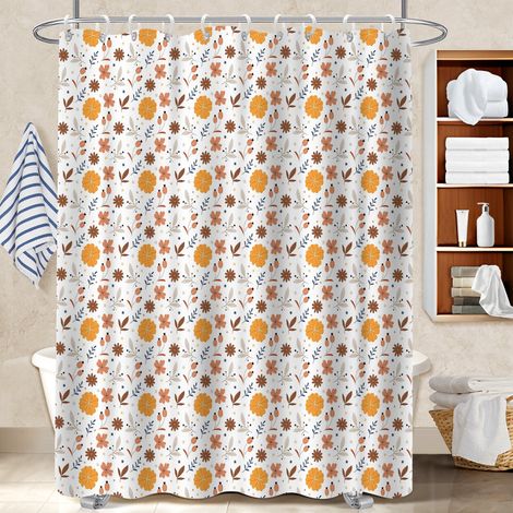 Rideau de douche 180x180 naturel polyester pour salle de bain pour ambiance spa à domicile (1/5)