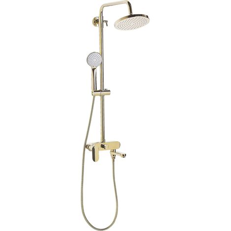 Duschsystem mit Mischbatterie und Regenbrause GURARA Gold