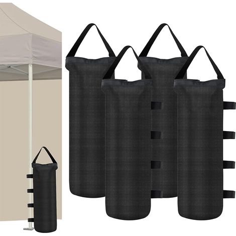 Sacs De Lestage - Lot De 4 - Tissu Oxford - Pour Tente Pop-up Et Auvent - Noir - 18 x 47 cm (1/5)