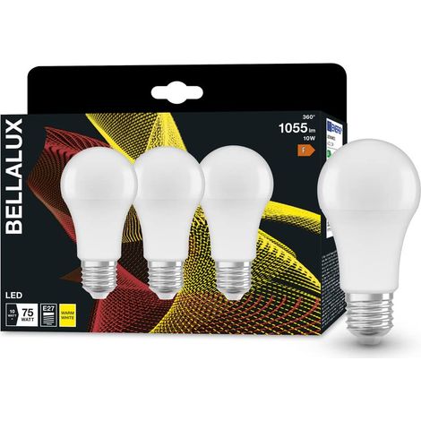 BELLALUX Lampada a LED, E27-base ottica opaca ,Bianco caldo (2700K), 1055 Lumen, sostituzione delle lampade 75W, non dimmerabile, 3-Confezione (1/2)