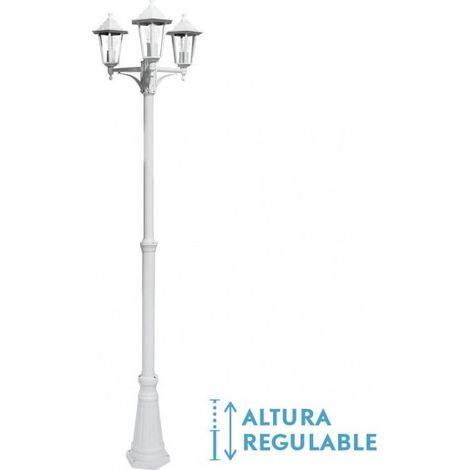 Auriga 3xe27 white alluminio lampione da esterno auriga 3xe27 white ip44 220x62x62 cm altezza regolabile (1/4)