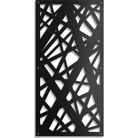 DIAGONAL LARGE - Pannello traforato in PVC - 10mm spessore - Misura: 98x198 cm - Colore: nero