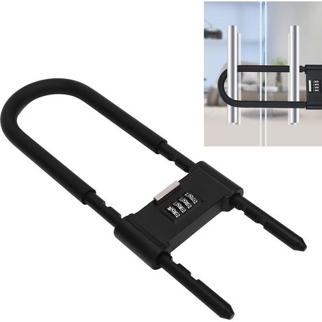 Cadenas à combinaison 4 chiffres ultra-résistant, réglable en forme de U, pour vélos, portails, abris de jardin et clôtures (160-280 mm). (1/5)