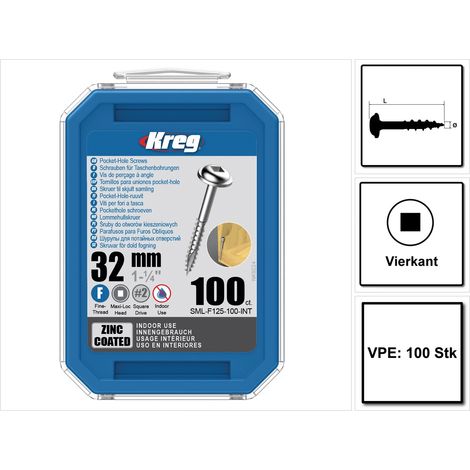 KREG Vite a testa bombata 32 mm - 100 pezzi (SML-F125-100) (1/5)