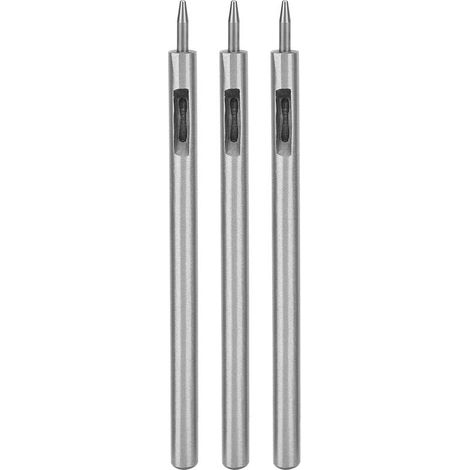 Set mit 3 runden Stempeln aus legiertem Stahl zum Lederschneiden (0,8 mm Hohlbohrer) (1/5)
