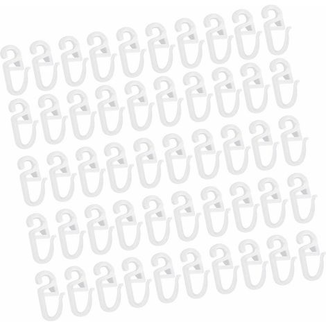 100-teiliges Set aus Kunststoff-Gardinenhaken, Auto-Gardinenhaken, Gardinenschienenrollen und S-förmigen Rollen (1/5)