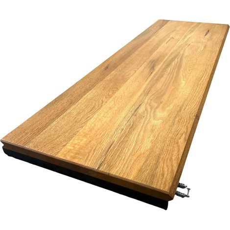 Rallonge pour table ronde / carrée extensible en chêne huilé 120 cm PALERME (40 cm) (1/5)