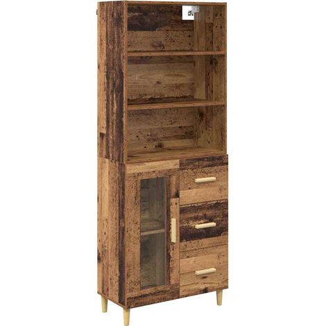 Maison Exclusive - Aparador alto con cajón Madera envejecida 69,5