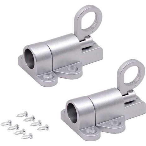 Verrou Porte Automatique Aluminium 2 Pièces Loquet à Ressort pour Balcon Jardin Fenêtres Armoires
