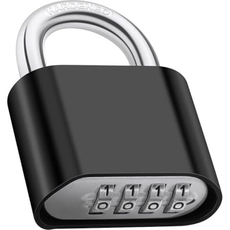 Cadenas à combinaison 4 chiffres extérieur, cadenas codé étanche, cadenas robuste pour casier, gym, école, clôture, garage, portail, abri, entrepôt.