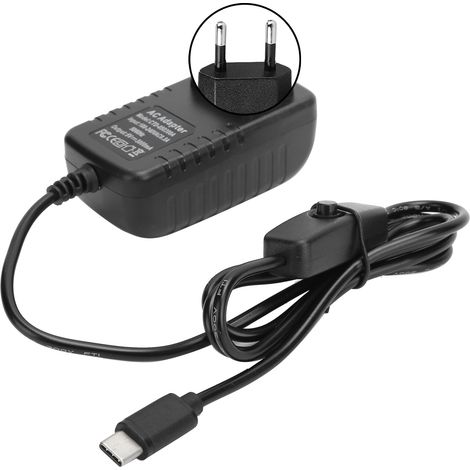 Alimentation pour Raspberry Pi 4B 5V 3A Chargeur TypeC Adaptateur secteur avec interrupteur marche/arrêt 100-240V (prise UE) (1/5)
