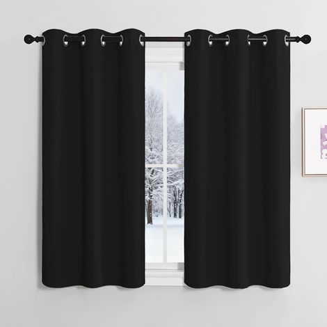 2 Pièces Rideau Occultant à Oeillets, Tissu Triple Épaisseur, Isolation Thermique, Pour Chambre Cuisine Salon