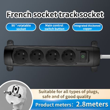 Multiprise Convertisseur E-Noir– Idéal Bureau & Voyages,Adaptateur avec Interrupteur,Quatre trous (1/5)