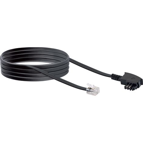 Schwaiger Telefon Anschlusskabel TAL6236 533 TAE (N) RJ11 schwarz, 6,0m, 1x TAE (N) / 1x RJ11 TAE-Anschlusskabel (1/4)
