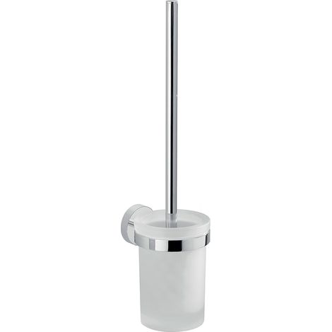 Scopino WC con ciuffo in setole da muro in acciaio inox e Cromall 2333-03 Gedy serie EROS Cromato (1/3)