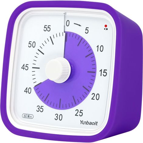 Temporizador visual con luz nocturna, cuenta regresiva de 60 minutos para niños y adultos, temporizador silencioso para el aula, herramienta de gestión del tiempo para el hogar, la escuela o el trabaj