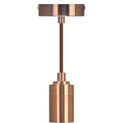 Kit Suspension E27 Cuivre Brossé 1,5m - Câble Textile et Cache Douille Métal - Gamme "Elégance Luxe"