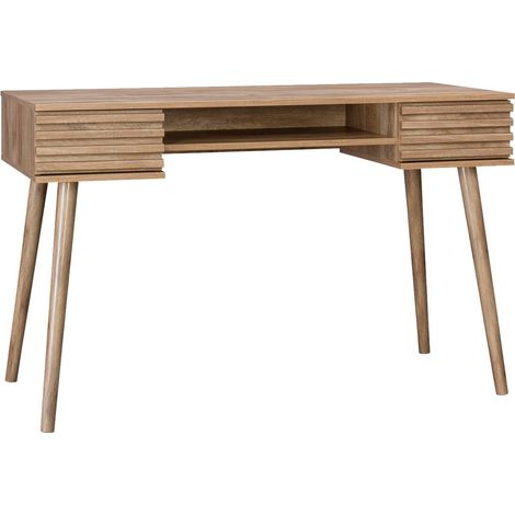 2-drawers wooden effect desk , Madere, Natural, 120x55x76.5 cm
