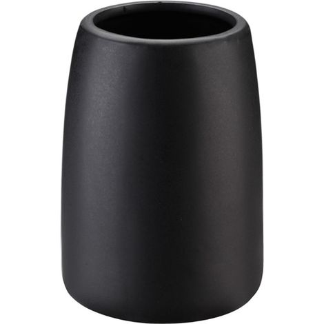 Taza de baño Albano para cepillos de dientes, cerámica, negro mate, lisa, estilo industrial. (1/2)