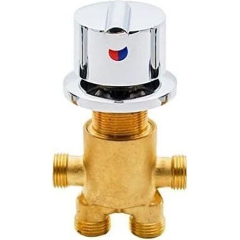 pair Robinet Baignoire Mélangeur De Bain Robinets De Douche Salle De Bains Robinet Eau Chaude Froide En Laiton Massif Mitigeur Robinet Trou Feuille Poignée Mélangeur (1/4)