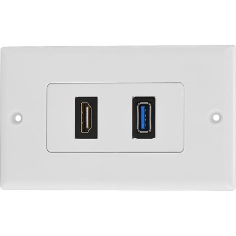 Panneau mural multimédia avec ports HDMI et USB 3.0 pour son et vidéo (1/5)